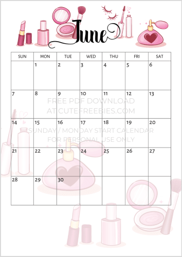 June 2020 calendar free printable #cutefreebiesforyou