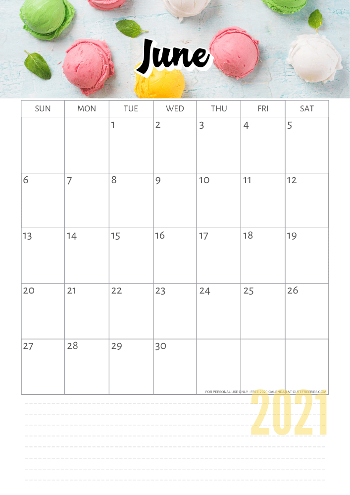 JUNE 2021 Calendar using Canva Pro #cutefreebiesforyou #freeprintable #planneraddict #canva
