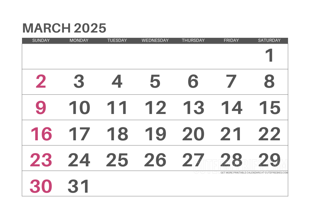 March 2025 monthly calendar #2025calendar #cutefreebiesforyou - SEE PREVIOUS POST TO DOWNLOAD THE COMPLETE 2025 CALENDAR
