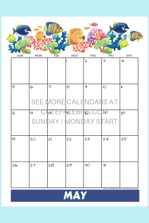 Free Printable May 2019 Calendar -Bullet Journal Themes! May monthly planner with hot air balloons, bicycles, ice cream, cats and sea themes. #freeprintable #bulletjournal #bujomonthly #cutefreebiesforyou