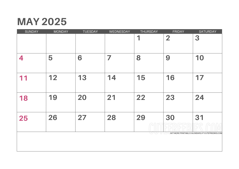 May 2025 monthly planner #2025calendar #cutefreebiesforyou - SEE PREVIOUS POST TO DOWNLOAD THE COMPLETE 2025 CALENDAR PLANNER