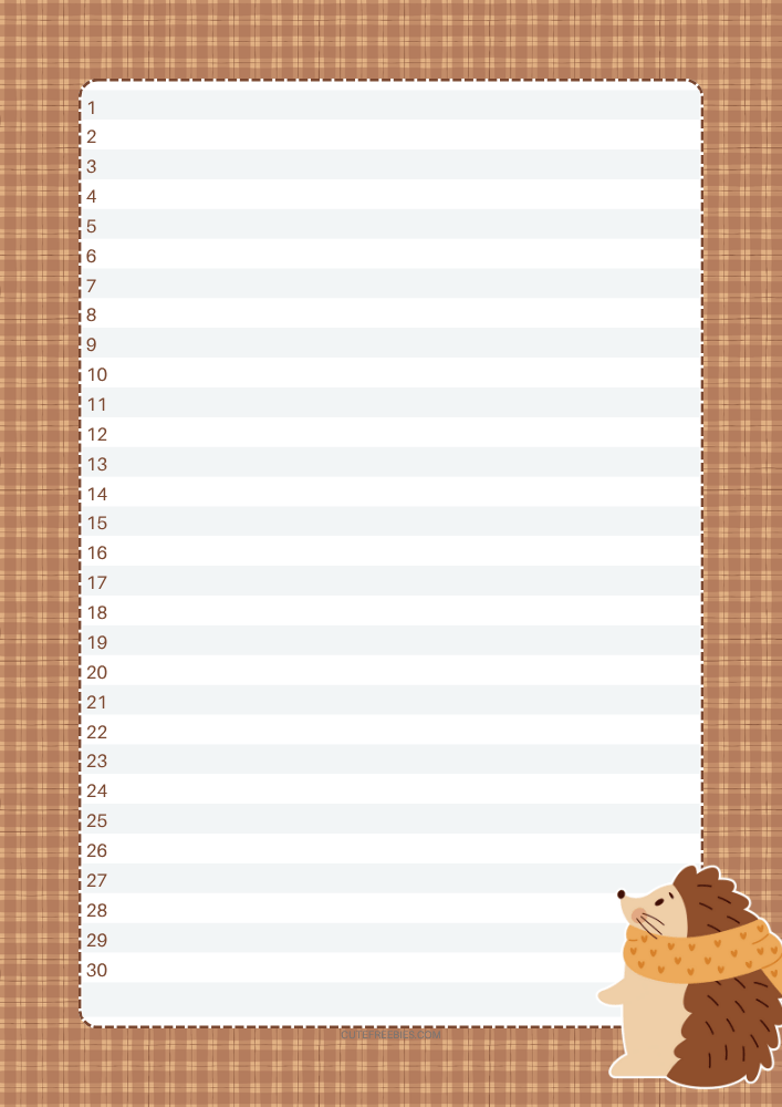 Free printable monthly log bullet journal timeline PDF template with fall theme