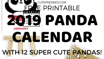 Cute Panda Calendar For 2019! Free printable monthly calendar, halfsize desk calendar with 12 cute pandas. Free download now! #panda #cutefreebies #freeprintable #2019calendar