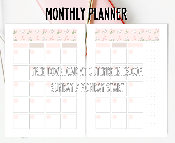 Free printable monthly planner template pdf #cutefreebiesforyou #freeprintable SEE PREVIOUS POST TO DOWNLOAD THE PDF FILE
