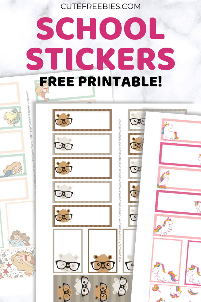 Free Printable School Stickers And Labels! Cute character stickers for boys and girls, perfect for labeling books and notebooks. Free download now! #backtoschool #printablestickers #schoolstickers #cutefreebiesforyou #freeprintable