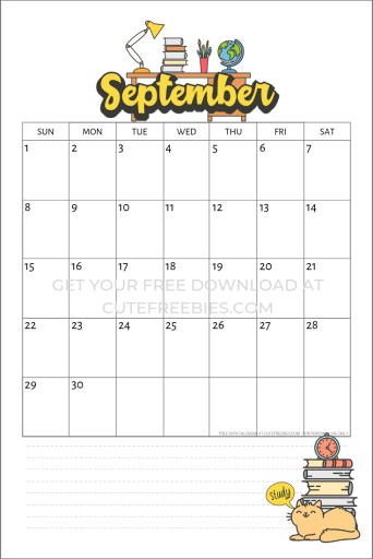 September 2019 calendar printable