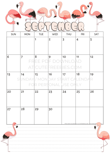 September 2020 calendar - go to previous post to download the PDF