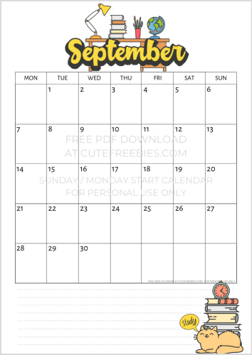 September 2020 calendar - go to previous post to download the PDF