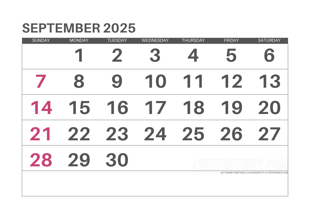 September 2025 monthly calendar #2025calendar #cutefreebiesforyou - SEE PREVIOUS POST TO DOWNLOAD THE COMPLETE 2025 CALENDAR