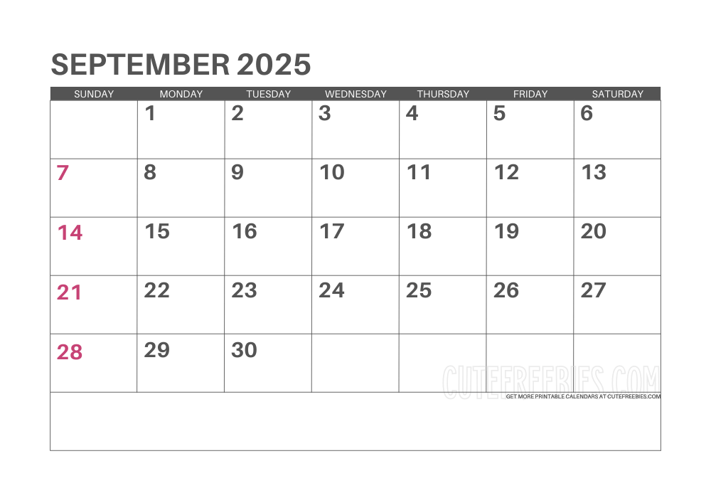 September 2025 monthly planner #2025calendar #cutefreebiesforyou - SEE PREVIOUS POST TO DOWNLOAD THE COMPLETE 2025 CALENDAR PLANNER
