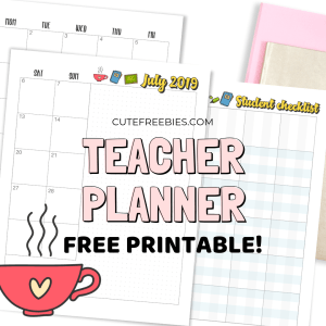 Free printable Teacher Planner for 2019 to 2020 - download the free pdf and create your teacher binder. #cutefreebiesforyou #teacherplanner #freeprintable