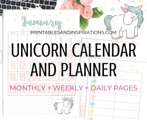 Unicorn calendar 2021