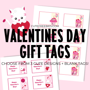 Free Printable Valentines Day Gift Tags - Cute valentine tags and blank gift tags. Get your free pdf download now! #cutefreebiesforyou #freeprintable #diygift #valentinesday