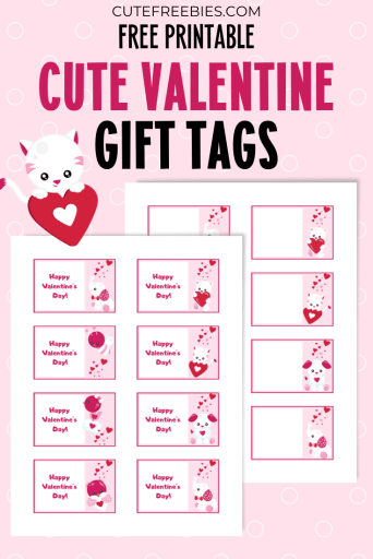 Free Printable Valentines Day Gift Tags - Cute valentine tags and blank gift tags. Get your free pdf download now! #cutefreebiesforyou #freeprintable #diygift #valentinesday