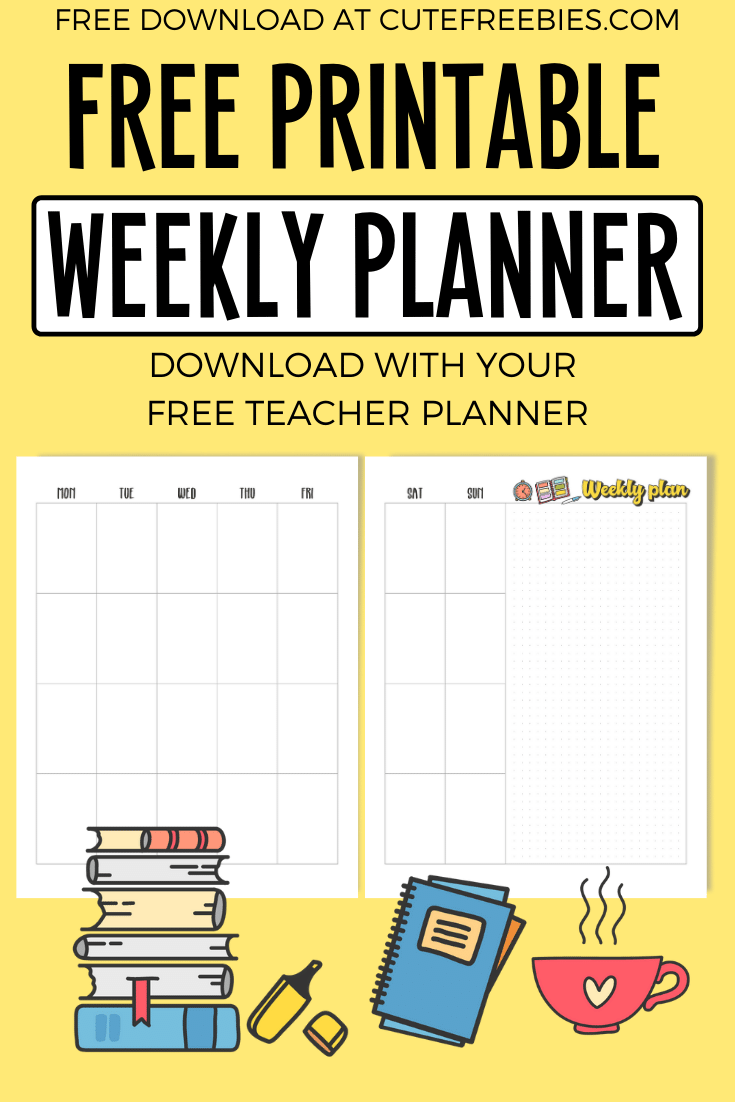 Free printable weekly planner #cutefreebiesforyou #freeprintable